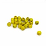 Dřevěné korálky kulička 10 mm (56 ks) - žlutá