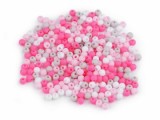 Plastové koráliky matné 4 mm (20 g) - mix ružový