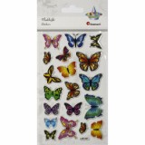 Samolepky plastické - Motýli barevní 20,5 x 10 cm