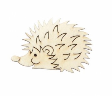 Dřevěný výřez ježek malý (1 ks), 6 x 4,5 cm