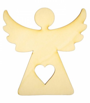Dřevěný výřez anděl 5 (1 ks), 10 cm