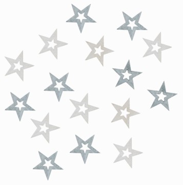 Dřevěné výřezy (24 ks) - hvězdy šedé 2 cm