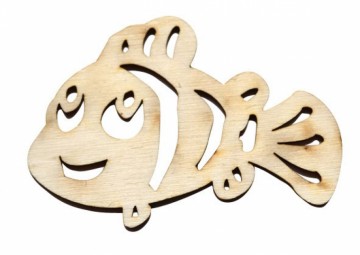 Dřevěný výřez ryba Nemo (1 ks), 8 x 5,5 cm