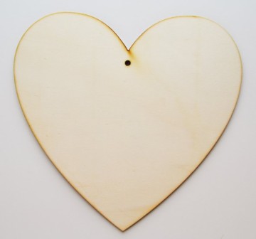 Dřevěný výřez srdce plné (1 ks), 22 x 22 cm