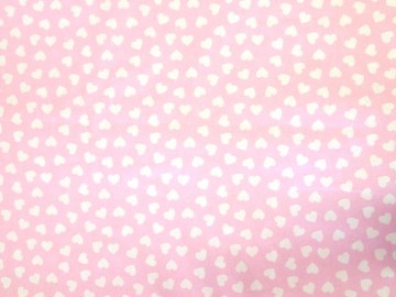 Bavlněná látka panel 50 x 80 cm - velká bílá srdce na růžové