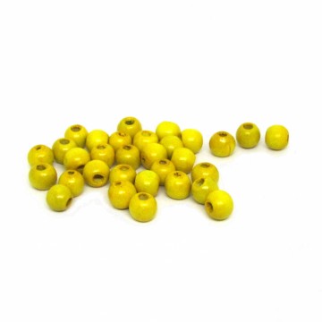 Dřevěné korálky kulička 8 mm (85 ks) - žlutá