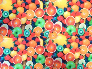Bavlněná látka panel 50 x 75 cm - ovoce