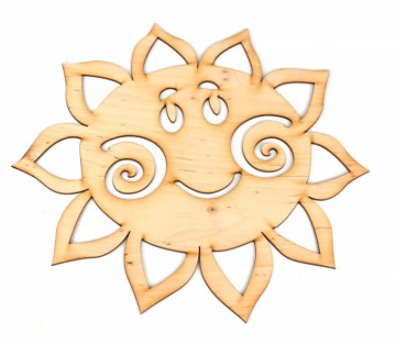 Dřevěný výřez sluníčko, 30 cm