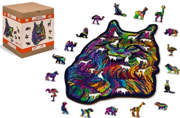 Dřevěné puzzle L 274 dílků - Divoká kočka