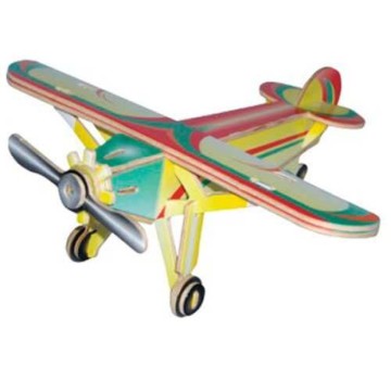 Barevné dřevěné 3D puzzle - Letadlo (PC073)
