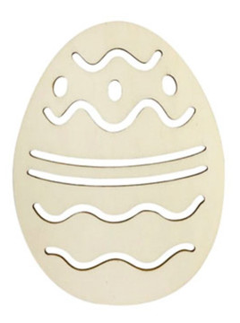 Dřevěný výřez velikonoční vajíčko (1 ks), 10 x 13 cm